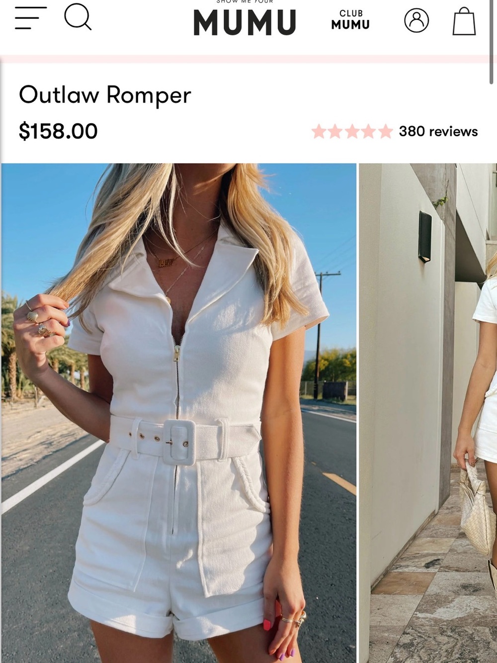 Show Me Your MuMu White Outlaw Romper